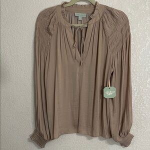 NEW Women's Tan Blouse by KYEGRASS